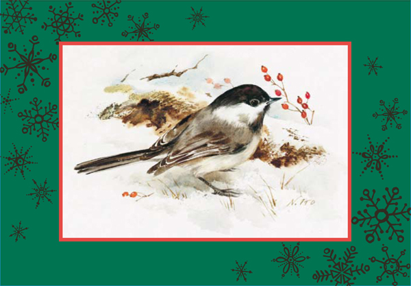 Christmas cards 2009 chickadee 600