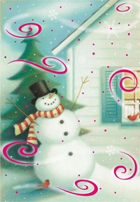 Christmas card 2009 snowman 200
